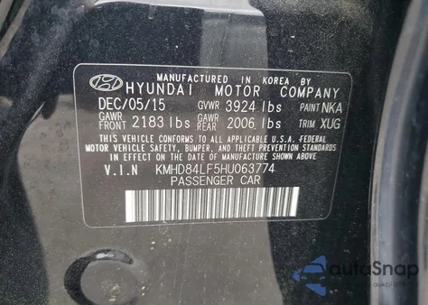 2017 Hyundai Elantra Se from USA, damaged, VIN KMHD84LF5HU063774